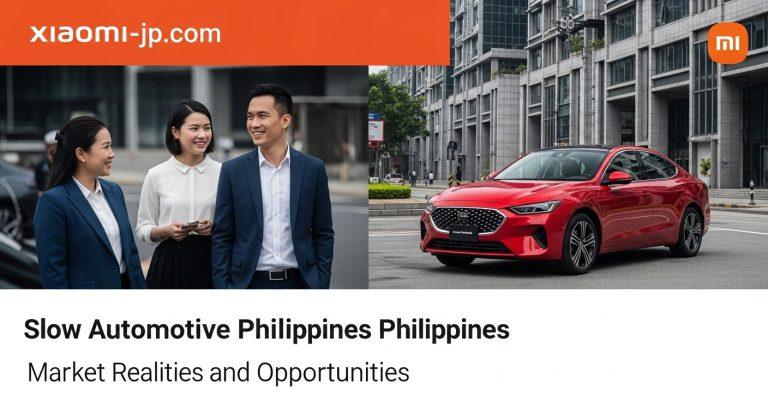 Editorial image concept of a quiet Philippine car showroom highlighting mobility technology and EVs.