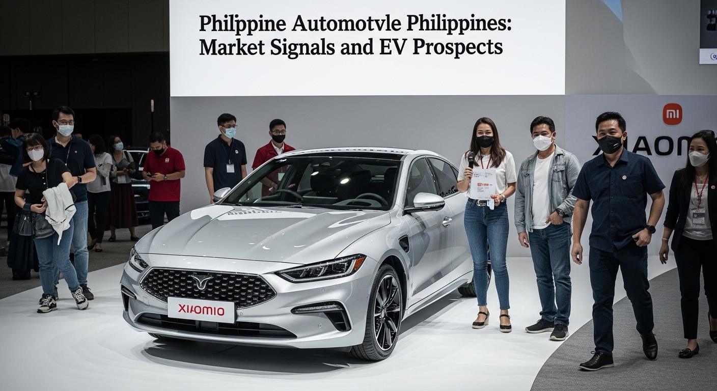 Philippine Automotive Philippines: Market Signals and EV Prospects Electric vehicle charging hub in Manila at dusk