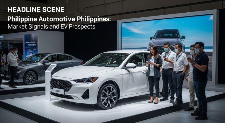 Electric vehicle charging hub in Manila at dusk