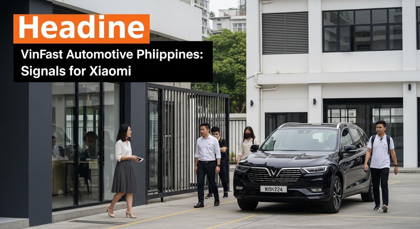 VinFast Automotive Philippines: Signals for Xiaomi VinFast showroom in the Philippines showing a connected car concept with Xiaomi branding.
