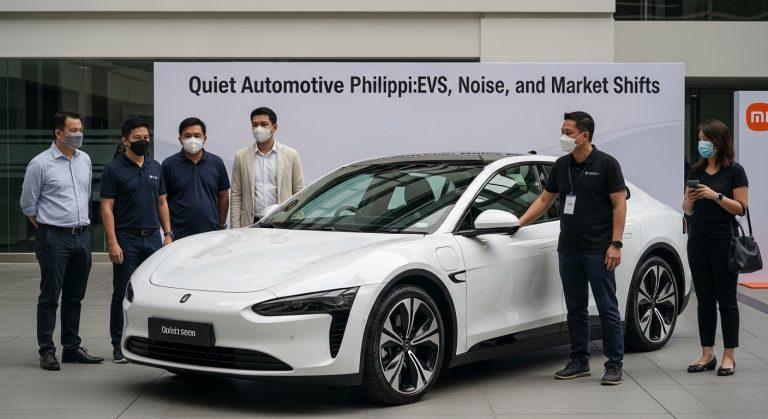 Silent electric car on a Philippine city street with a calm cabin interior.