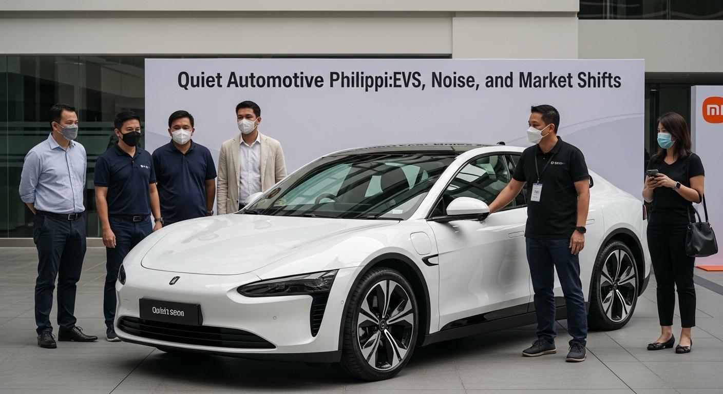 Silent electric car on a Philippine city street with a calm cabin interior.