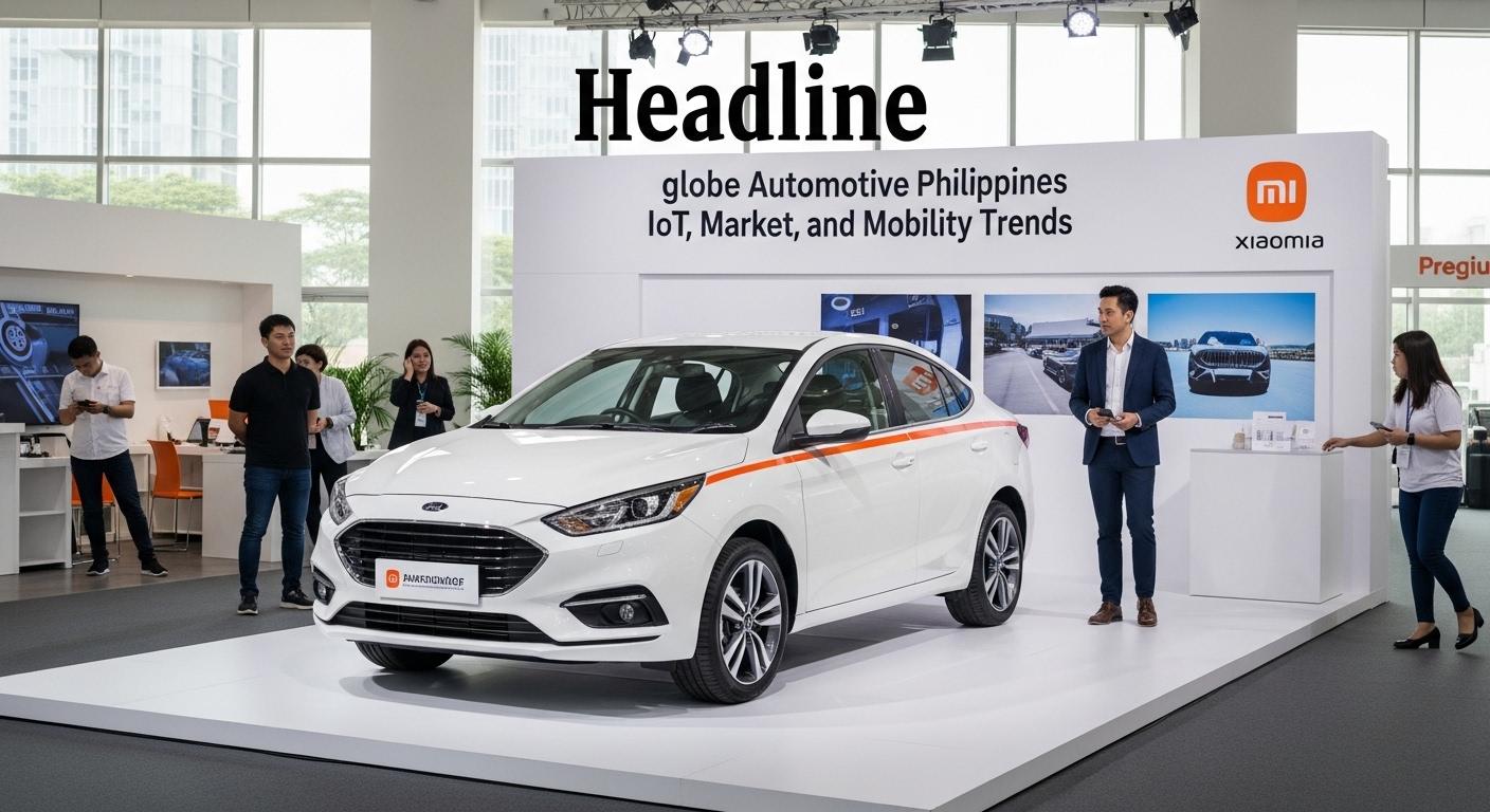 globe Automotive Philippines: IoT, Market, and Mobility Trends Connected cars in a Philippine city with Globe IoT branding and digital dashboards.