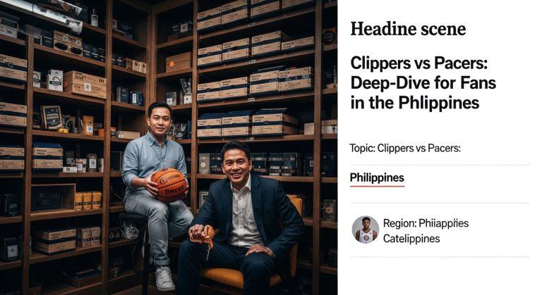 Graphic analyzing Clippers vs Pacers for Philippines readers, with data overlays and newsroom imagery.