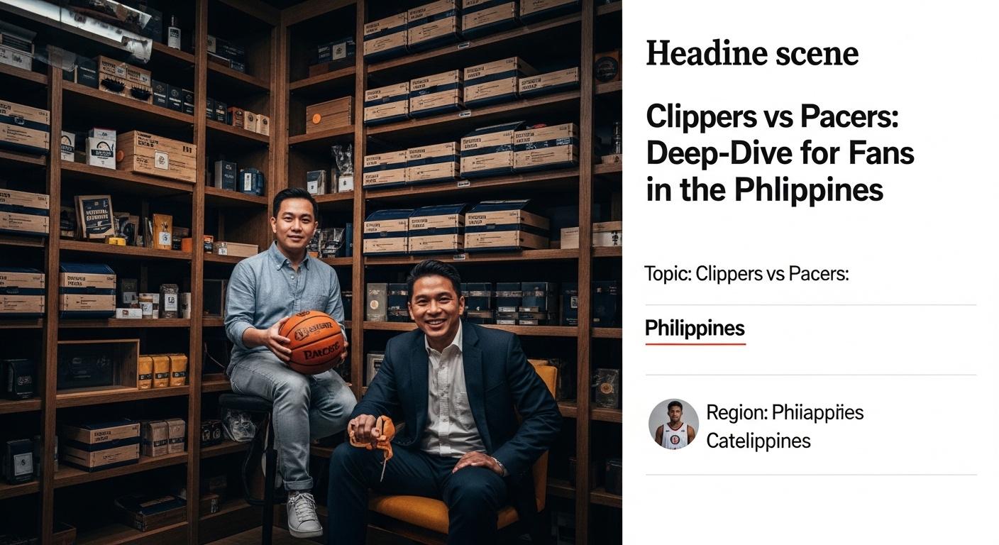 Graphic analyzing Clippers vs Pacers for Philippines readers, with data overlays and newsroom imagery.