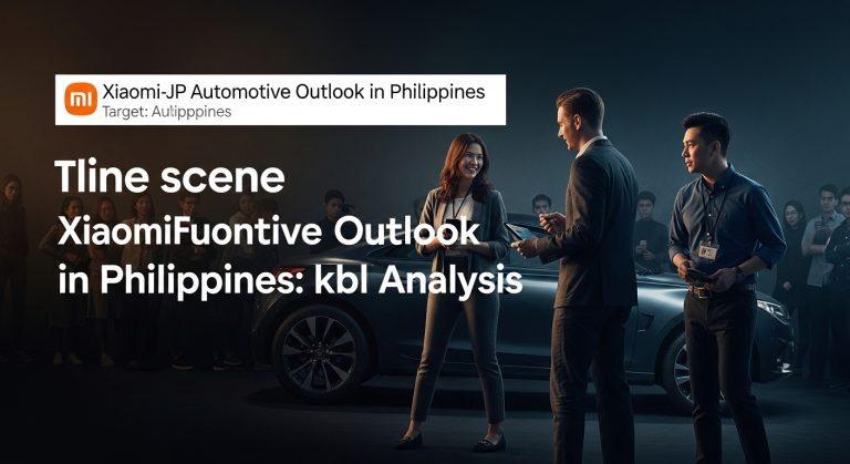 Xiaomi-JP automotive concept car in a Philippine city setting at dusk