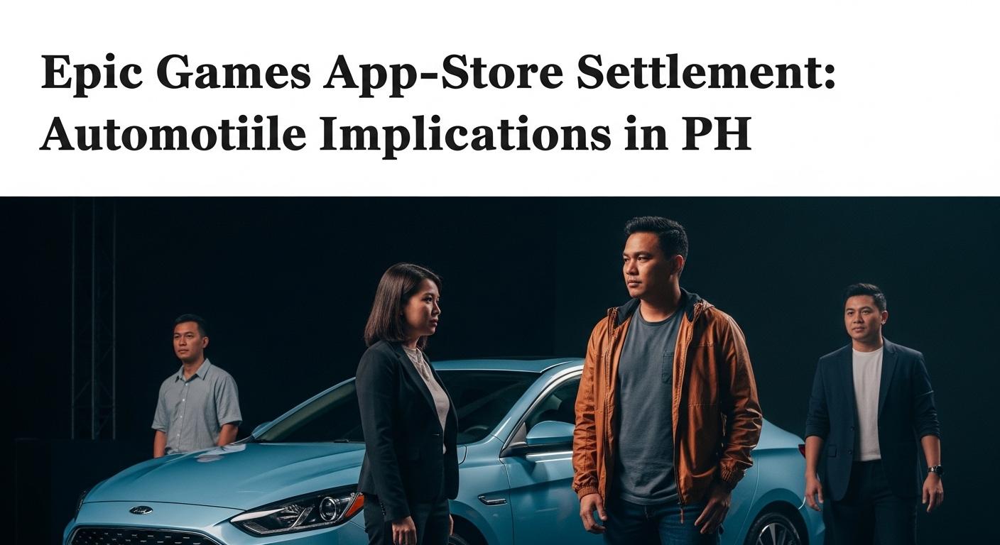 Epic Games App-Store Settlement: Automotive Implications in PH Infotainment screen in Xiaomi-connected car displaying Epic Games and Xiaomi branding.