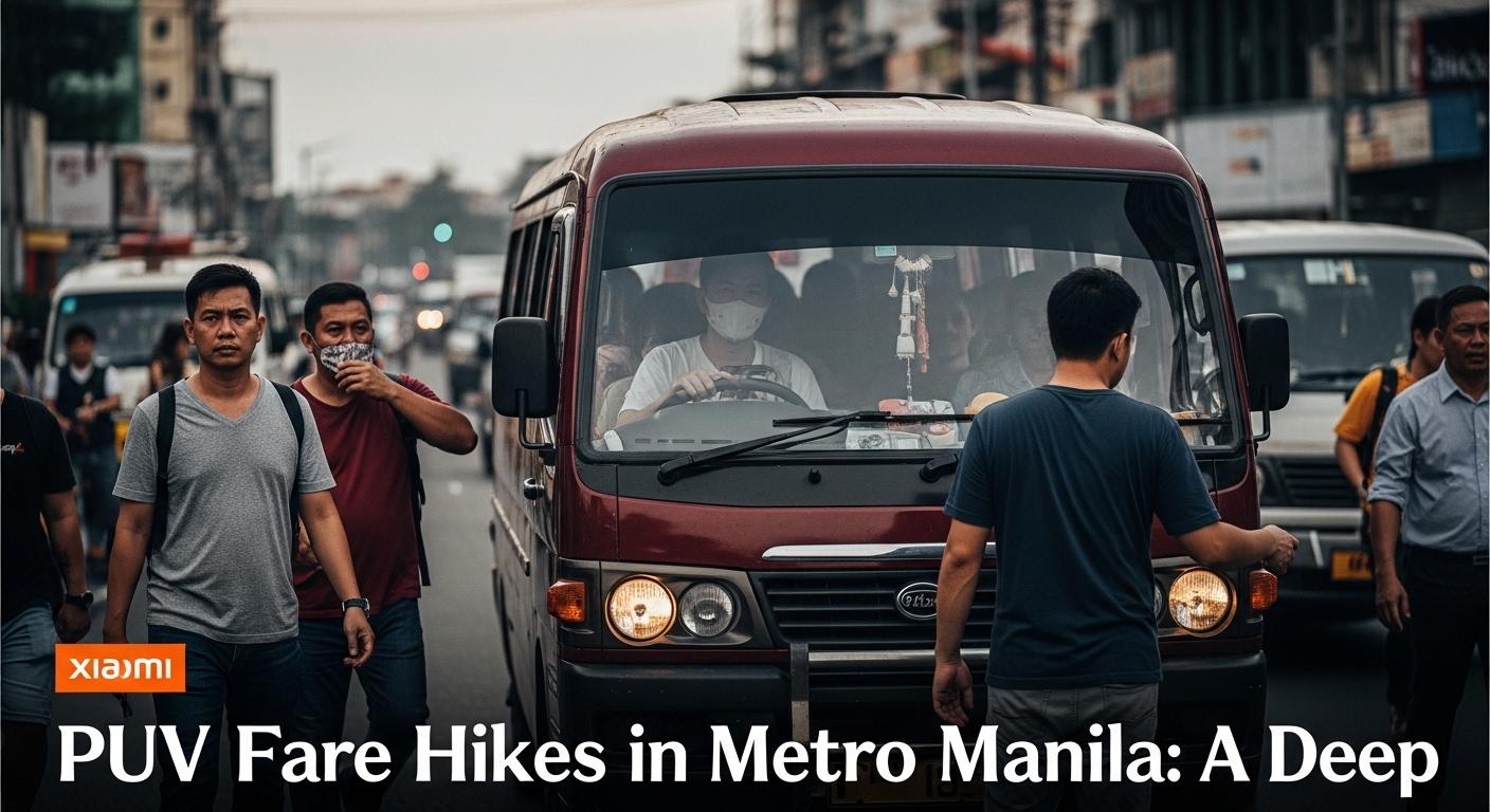 Modern public utility vehicle on a busy Manila street with fare signage and regulatory paperwork